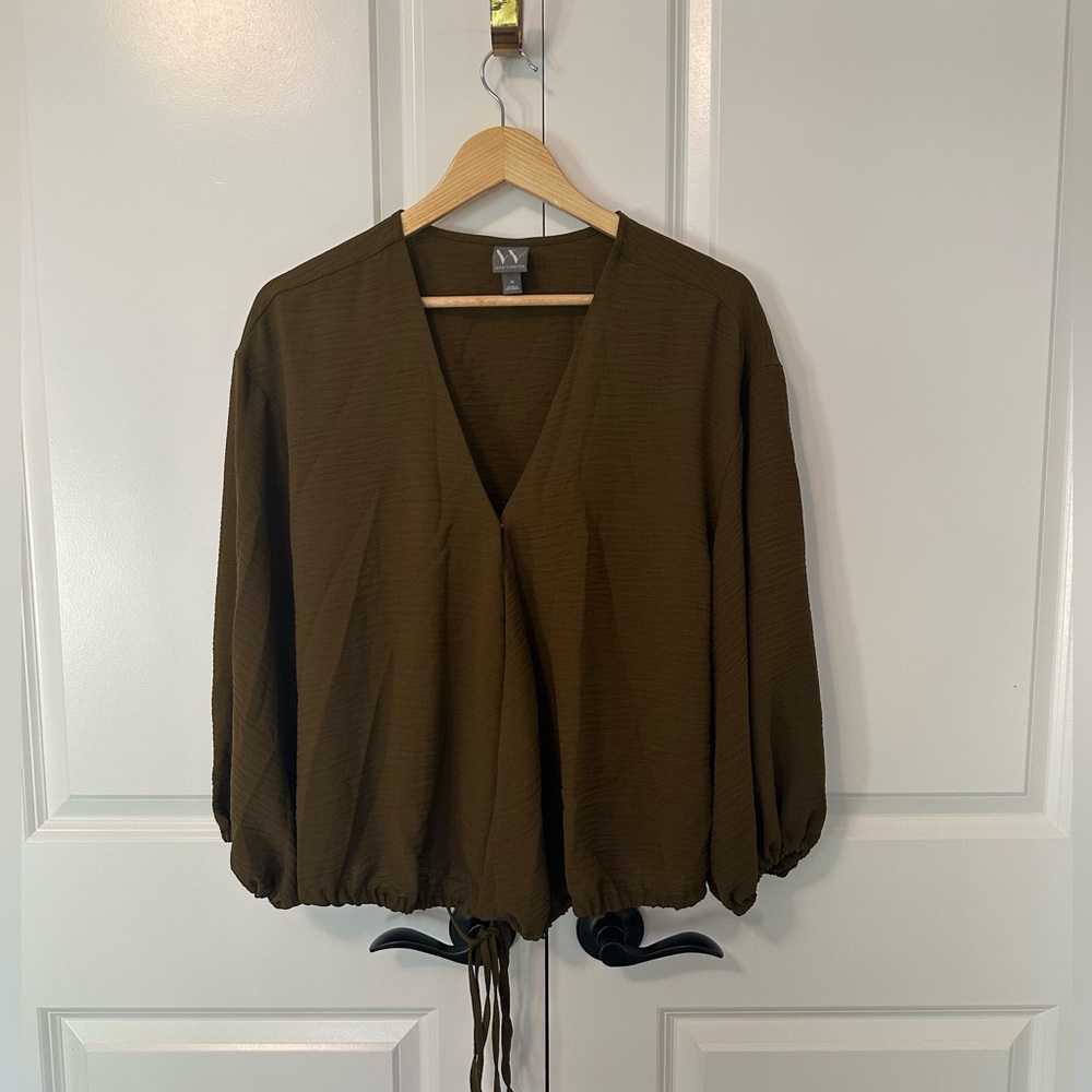 Wrap Long-Sleeve Blouse - 1X